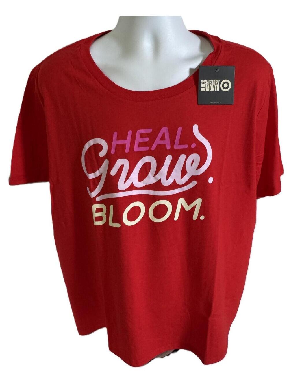 Legendary Rootz Short Sleeve Red T Shirt “Heal Grow Bloom” Women's Size 2X